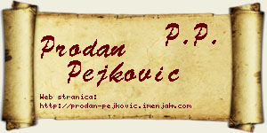 Prodan Pejković vizit kartica